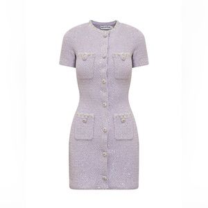 Self-Portrait Sequin Knit Mini Dress